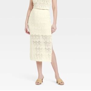 NWT A new day Cream Lace Pencil Skirt